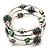 Silver-Tone Beaded Multistrand Flex Bracelet (Forest green) - view 8