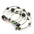 Silver-Tone Beaded Multistrand Flex Bracelet (Forest green) - view 4