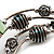 Silver-Tone Beaded Multistrand Flex Bracelet (Forest green) - view 5