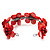 Coral Red Floral Shell Flex Cuff Bracelet - view 3