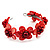 Coral Red Floral Shell Flex Cuff Bracelet - view 8