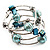 Silver-Tone Beaded Multistrand Flex Bracelet (Light Blue) - view 7