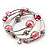 Silver-Tone Beaded Multistrand Flex Bracelet (Light Pink) - view 7