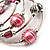 Silver-Tone Beaded Multistrand Flex Bracelet (Light Pink) - view 4