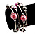Silver-Tone Beaded Multistrand Flex Bracelet (Light Pink) - view 2