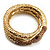 Dazzling Coil Flex Snake Bangle Bracelet (Gold Tone) - view 13