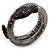 Dazzling Coil Flex Snake Bangle Bracelet (Black Tone) - view 4