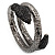 Dazzling Coil Flex Snake Bangle Bracelet (Black Tone)