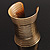 Wide Gold Textured Egyptian Style Cuff Bangle - 10cm Width - view 7
