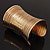 Wide Gold Textured Egyptian Style Cuff Bangle - 10cm Width - view 3