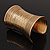 Wide Gold Textured Egyptian Style Cuff Bangle - 10cm Width - view 11