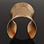 Wide Gold Textured Egyptian Style Cuff Bangle - 10cm Width - view 13
