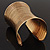 Wide Gold Textured Egyptian Style Cuff Bangle - 10cm Width - view 5