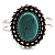 Vintage Oval Shape Turquoise Stone Hinged Bangle Bracelet - view 4