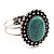 Vintage Oval Shape Turquoise Stone Hinged Bangle Bracelet - view 9