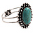 Vintage Oval Shape Turquoise Stone Hinged Bangle Bracelet - view 8