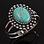 Vintage Oval Shape Turquoise Stone Hinged Bangle Bracelet