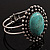 Vintage Oval Shape Turquoise Stone Hinged Bangle Bracelet - view 7