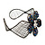 Silver Tone Beaded Flower Wire Flex Cuff Bracelet - 20cm Length - view 3