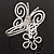 Rhodium Plated 'Butterfly & Flower' Upper Arm Bracelet Armlet - view 6