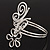 Rhodium Plated 'Butterfly & Flower' Upper Arm Bracelet Armlet - view 3