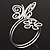 Rhodium Plated 'Butterfly & Flower' Upper Arm Bracelet Armlet - view 5
