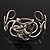 Rhodium Plated 'Snaky Knot' Flex Bangle Bracelet