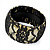 Gold Tone Bangle With Black Braid Lace - 17cm Length ( For smaller wrists) - view 5
