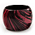 Oversized Chunky Wide Wood Bangle (Black & Pink) - view 4