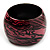 Oversized Chunky Wide Wood Bangle (Black & Pink) - view 10