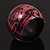 Oversized Chunky Wide Wood Bangle (Black & Pink) - view 5
