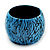 Oversized Chunky Wide Wood Bangle (Black & Bright Blue) - view 9