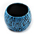 Oversized Chunky Wide Wood Bangle (Black & Bright Blue) - view 10