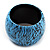 Oversized Chunky Wide Wood Bangle (Black & Bright Blue) - view 7