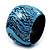 Oversized Chunky Wide Wood Bangle (Black & Bright Blue) - view 11