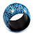 Oversized Chunky Wide Wood Bangle (Black & Bright Blue) - view 2