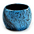 Oversized Chunky Wide Wood Bangle (Black & Bright Blue) - view 3