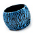 Oversized Chunky Wide Wood Bangle (Black & Bright Blue) - view 6