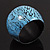 Oversized Chunky Wide Wood Bangle (Black & Bright Blue) - view 5