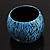Oversized Chunky Wide Wood Bangle (Black & Bright Blue) - view 8