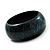 Wide Polished Wooden Bangle (Black & Teal) - view 4