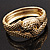 Antique Gold Snake Bangle Bracelet - view 14