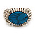 Vintage Oval Shape Turquoise Stone, Crystal Hinged Bangle Bracelet - view 10