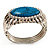 Vintage Oval Shape Turquoise Stone, Crystal Hinged Bangle Bracelet - view 8