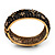 Jet Black 'Heart & Star' Swarovski Crystal Hinged Bangle Bracelet In Antique Gold Metal -19cm Length - view 7