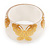 Wide Transparent White 'Butterfly' Chunky Resin Bangle - 19cm Length - view 2