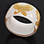 Wide Transparent White 'Butterfly' Chunky Resin Bangle - 19cm Length - view 3