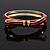 Stylish Dark Red Enamel Bow Hinged Bangle Bracelet In Gold Plated Metal - 18cm Length - view 12