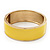 Bright Yellow Enamel Magnetic Bangle Bracelet In Gold Plated Metal - 18cm Length