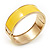 Bright Yellow Enamel Magnetic Bangle Bracelet In Gold Plated Metal - 18cm Length - view 3